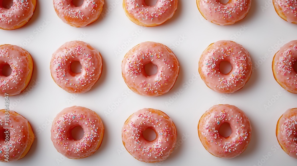 a tempting display of glazed donuts isolated against a clean white background, emphasizing their sugar-coated appeal and making them the star of the scene a tempting display of glazed donuts isolated against a clean white background, emphasizing their sugar-coated appeal and making them the star of the scene