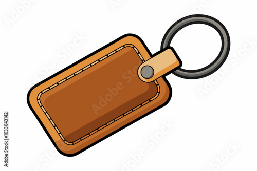 Keychain blank mock up on isolated for branding