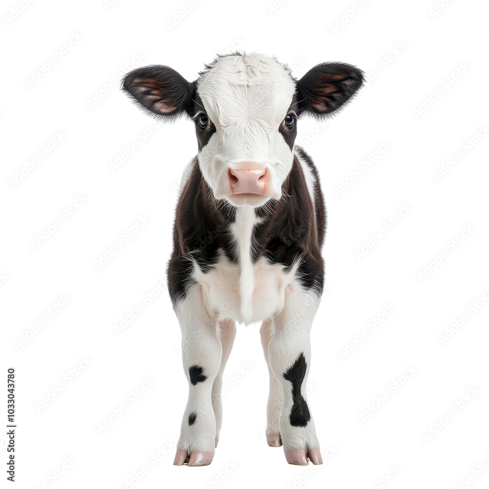 Calf standing against white background Calf standing against white background