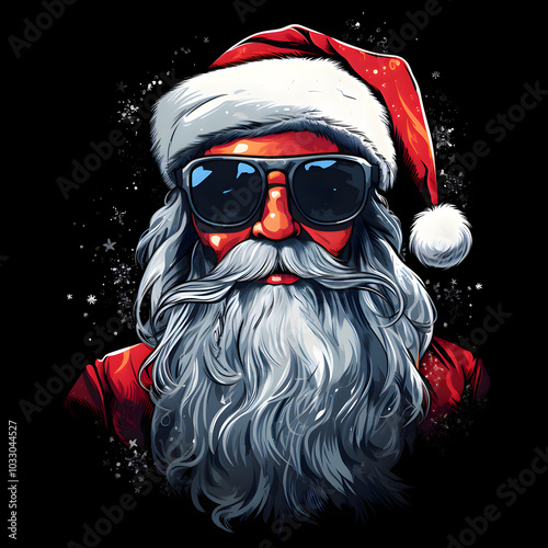 Cooler Santa mit Sonnenbrille – KI generiert photo