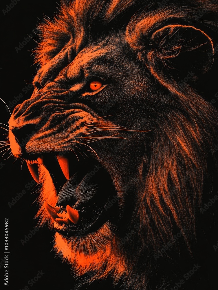 Naklejka premium Powerful Lion Artwork