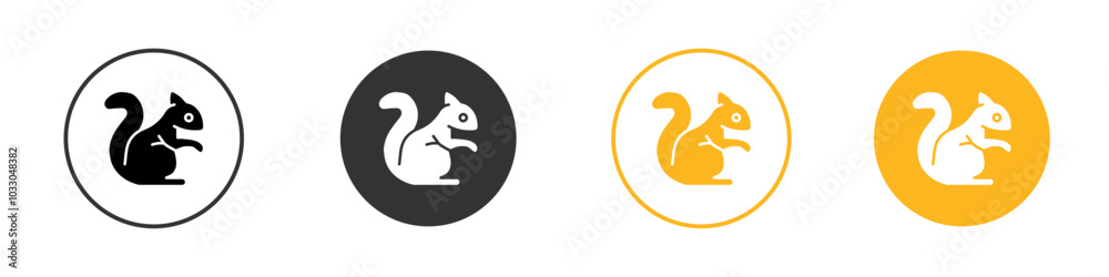 squirrel icon black and white vector outline sign squirrel icon black and white vector outline sign
