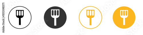 spatula icon black and white vector outline sign