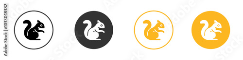 squirrel icon black and white vector outline sign
