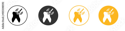 tooth Polish icon black and white vector outline sign