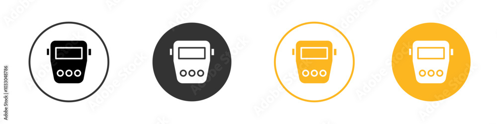 welding shield cover icon black and white vector outline sign welding shield cover icon black and white vector outline sign