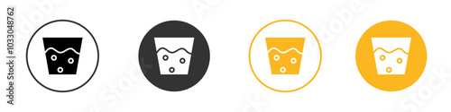 Water soak icon black and white vector outline sign