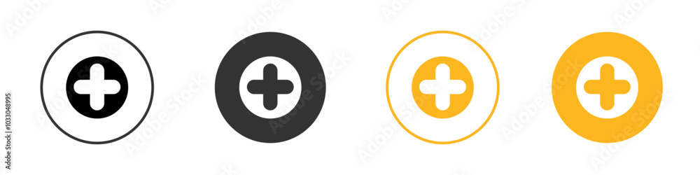 Add Icon black and white vector outline sign Add Icon black and white vector outline sign