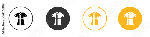bathrobe icon black and white vector outline sign