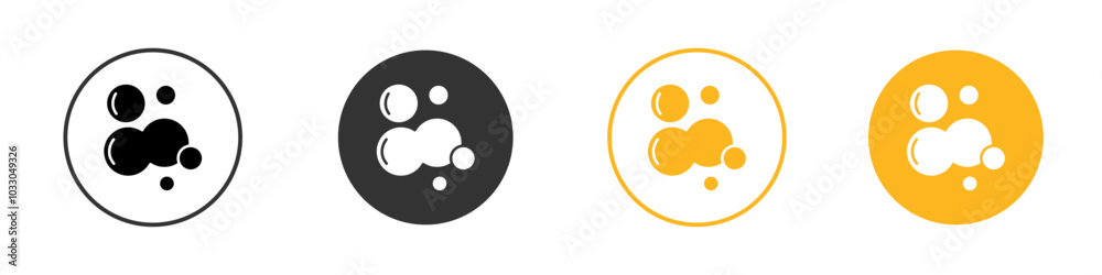 Bubbles and foam icon black and white vector outline sign Bubbles and foam icon black and white vector outline sign