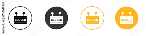 Closed Sign Icon black and white vector outline sign