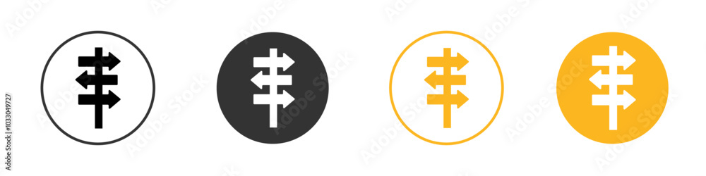 crossroads sign icon black and white vector outline sign crossroads sign icon black and white vector outline sign