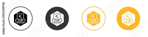 CUR File Document Icon black and white vector outline sign