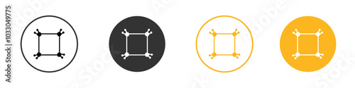 Cyclobutane molecular formula icon black and white vector outline sign photo