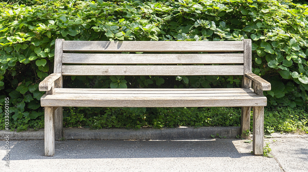 rustic outdoor wooden bench sits peacefully surrounded by lush greenery, inviting relaxation and contemplation in natural setting rustic outdoor wooden bench sits peacefully surrounded by lush greenery, inviting relaxation and contemplation in natural setting
