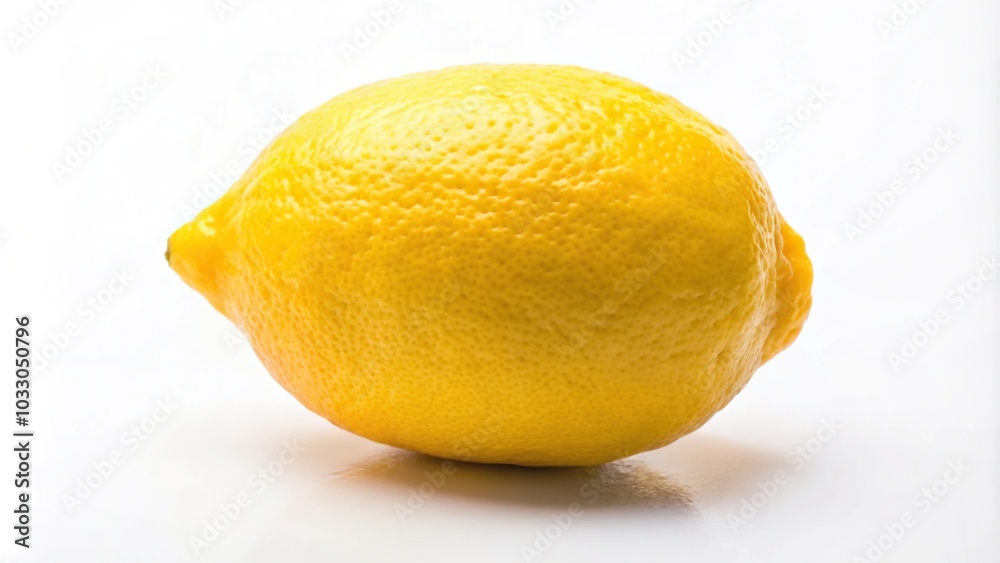 Close-up of a vibrant yellow lemon on a white background Close-up of a vibrant yellow lemon on a white background