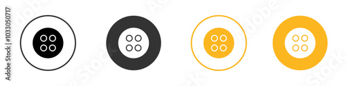 more button icon black and white vector outline sign