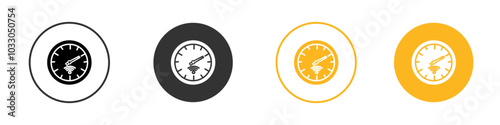 Network speed test icon black and white vector outline sign