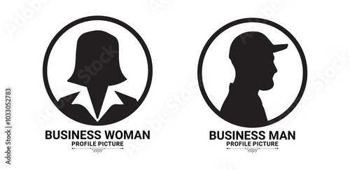 Silhouette head, avatar face, person icon people. Male and female profile. Business Man and Woman profile photo.Vector illustration eps 10