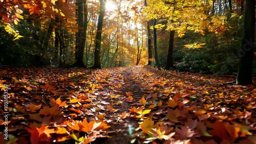 Wallpaper Mural Autumn trees with colorful foliage in a serene landscape Torontodigital.ca