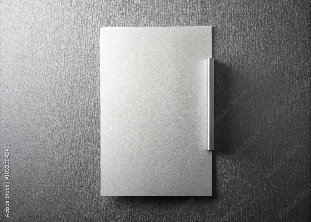 Closeup of Blank White Paper on Gray Refrigerator Door - Minimalist Kitchen Decor Closeup of Blank White Paper on Gray Refrigerator Door - Minimalist Kitchen Decor