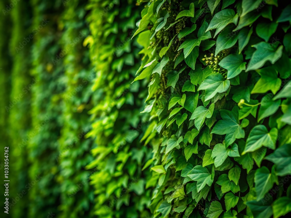 Close-Up of Green Ivy Leaves Texture - Minimalist Nature Photography Background