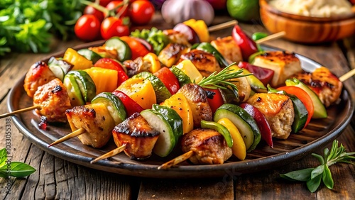 grilled chicken with vegetables, Generative AI