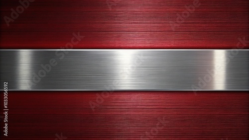 Extreme close-up dark red silver metallic shiny stripe abstract background