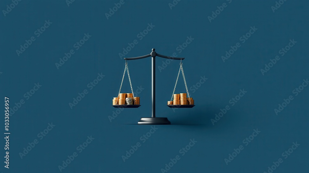 Balancing wealth the symbol of financial equity and prosperity