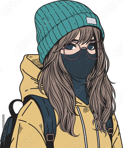 Ski mask character design art