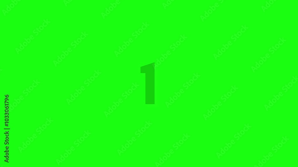 Green screen animation of black numbers counting down from three to zero Green screen animation of black numbers counting down from three to zero
