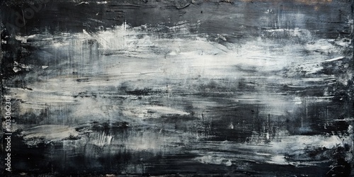 Abstract strokes of white paint on a dark canvas, a symphony of textures and tones