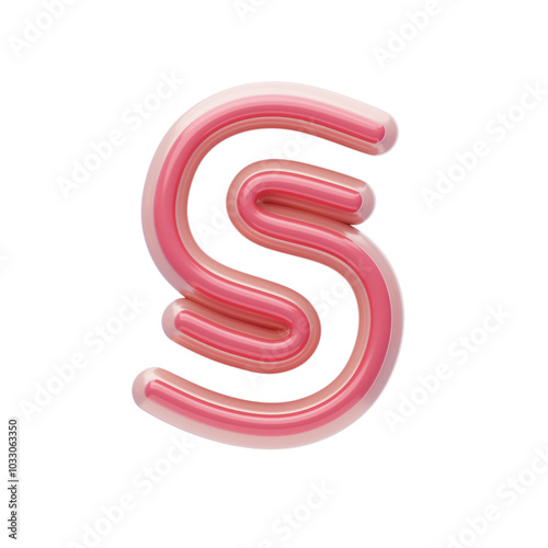 3D Colorful Puzzle Piece Letter S. 3D Icon