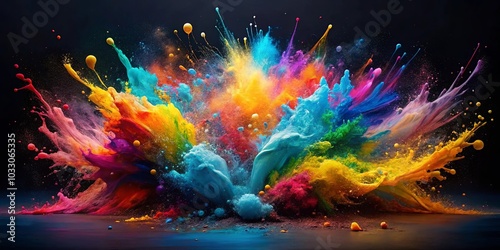 A Symphony of Hues Explodes in a Vivid Burst of Color, Creating a Stunning Visual Spectacle