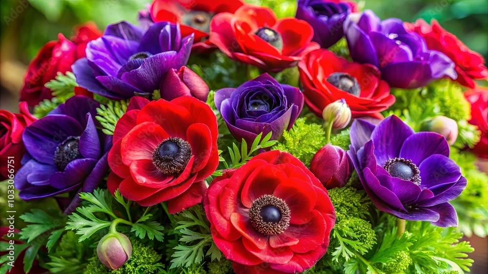 A vibrant floral tapestry woven with crimson and amethyst blossoms, each petal a brushstroke of nature's artistry. A vibrant floral tapestry woven with crimson and amethyst blossoms, each petal a brushstroke of nature's artistry.