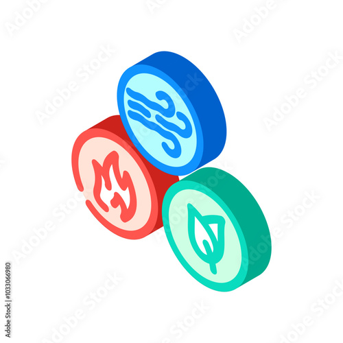 doshas ayurveda isometric icon vector. doshas ayurveda sign. isolated symbol illustration