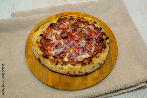Rustic artisanal pizza in a cozy atmosphere