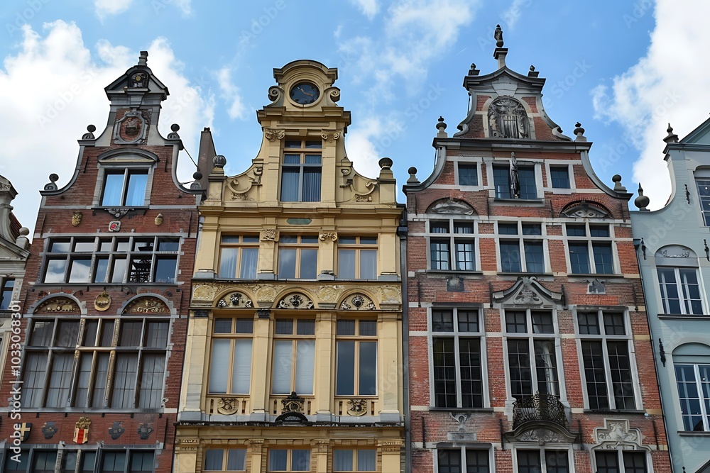 Facades of houses in the old town. Facades of houses in the old town.