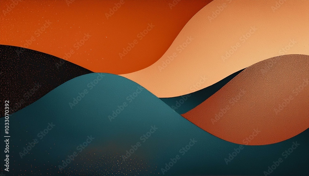 Fototapeta premium Grainy brown orange blue poster background
