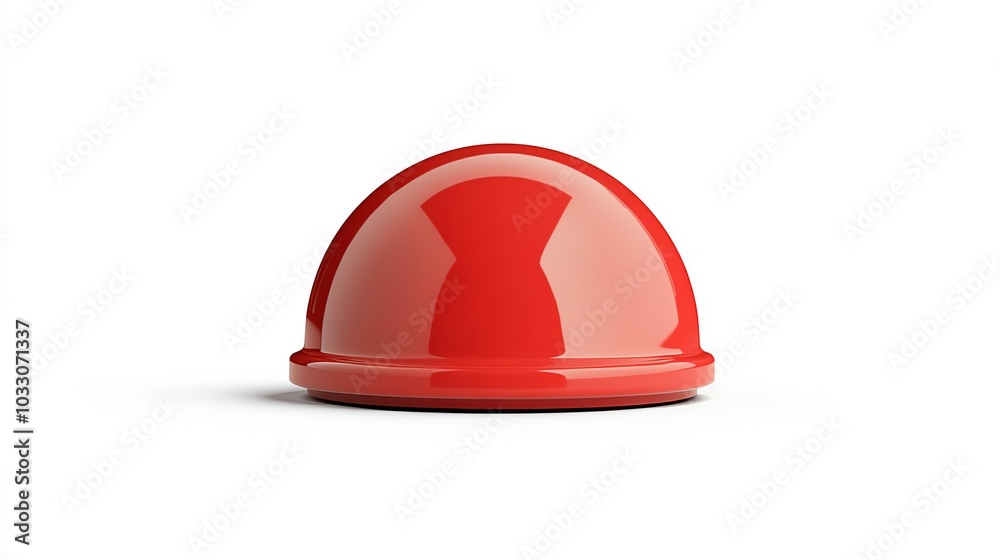 Alarm bell in bright red, midring with vibrations, white background Alarm bell in bright red, midring with vibrations, white background