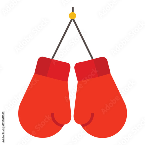 Hanging Boxing Gloves vector illustration isolated on a white background