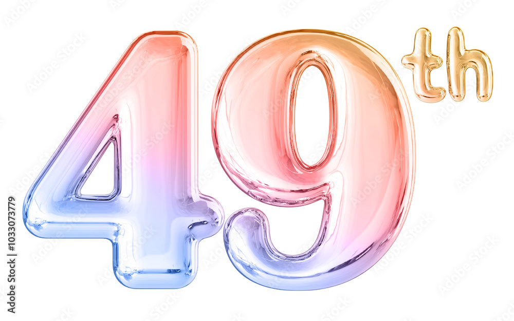 49th Anniversary Gradient Number 3D Illustration 49th Anniversary Gradient Number 3D Illustration