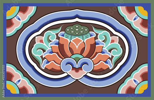 Dan-cheong. Korean traditional temple art.