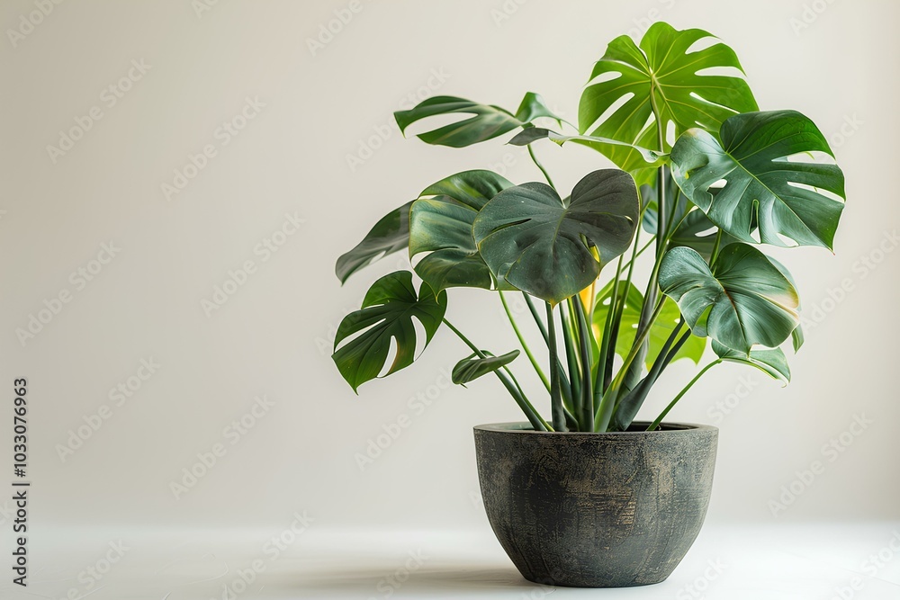 A close up of a potted plant on a table