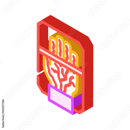 palm vein recognition isometric icon vector. palm vein recognition sign. isolated symbol illustration