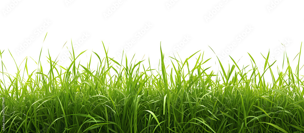 Lush Green Grass Field - Nature Landscape on white and transparent background. PNG Lush Green Grass Field - Nature Landscape on white and transparent background. PNG