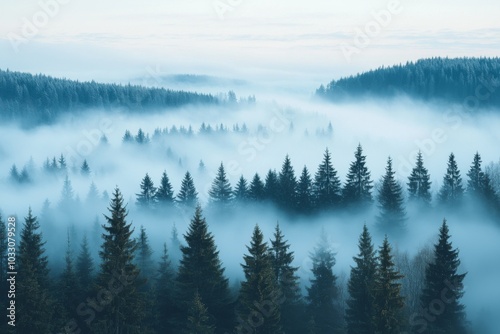 Fog Background in Nature 
