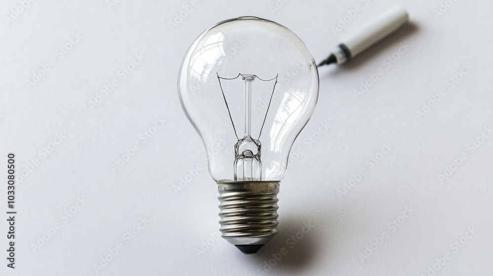 Pen drawing a light bulb on a paper, symbolizing the connection between learning and leadership, isolated on white background Pen drawing a light bulb on a paper, symbolizing the connection between learning and leadership, isolated on white background