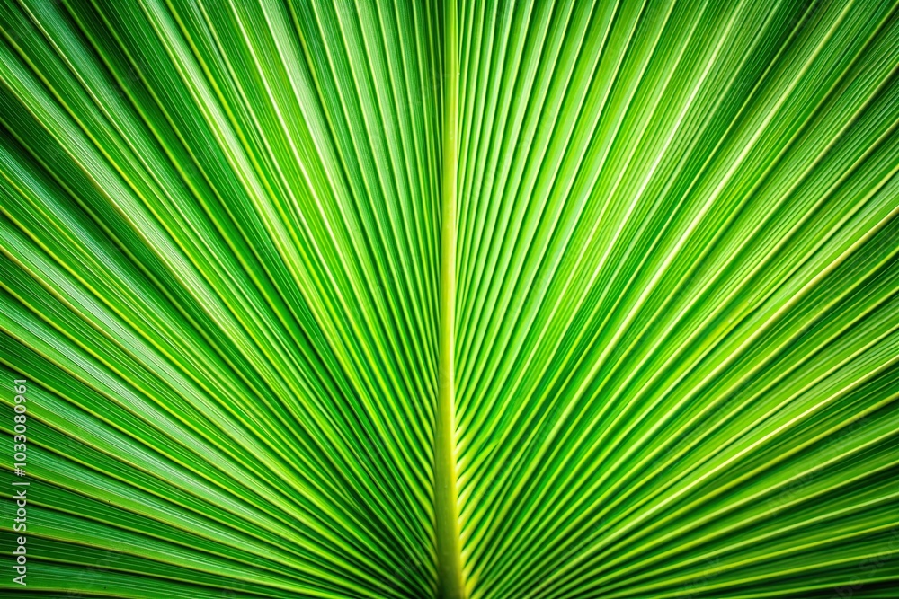 Wide-angle striped palm leaf abstract green texture background Wide-angle striped palm leaf abstract green texture background