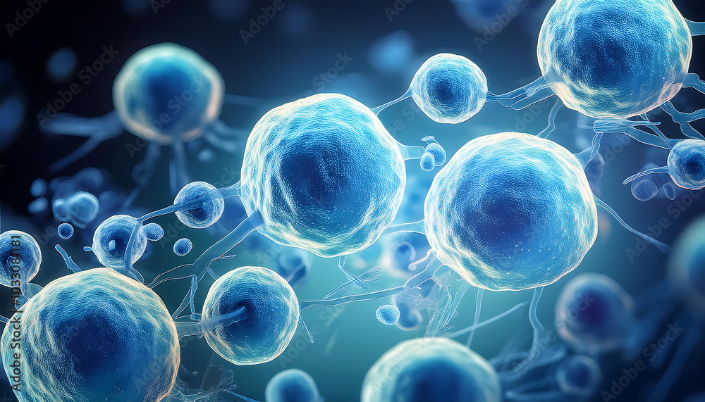 Colorful microscopic view of individual cells showcasing intricate structures and biological details, ideal for scientific applications. Colorful microscopic view of individual cells showcasing intricate structures and biological details, ideal for scientific applications.